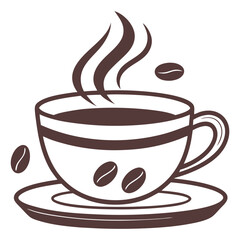 Coffee Cup Icon Vector Illustration for Drink, Hot Beverage, Cafe, Tea, and Restaurant Designs