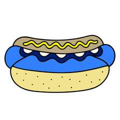 Hotdog Icon Vector Illustration Design for Fast Food and Restaurant Branding