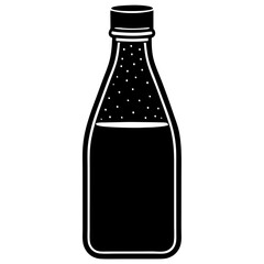 Juice Bottle Icon Vector Illustration – Simple and Clean Design for Beverage Graphics
