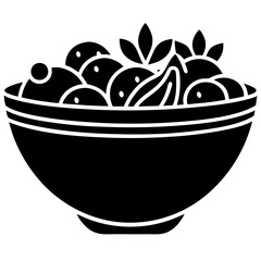 Salad Bowl Icon Vector Illustration Fresh Ingredients Healthy Food Design