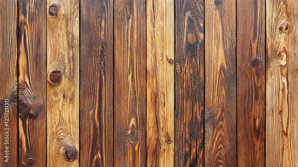 Poster close up of wooden planks with unique grain patterns