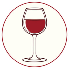 Wine Glass Icon Vector Illustration Simple Glass Design, Drink Icon, Beverage Art