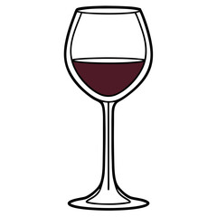 Wine Glass Icon Vector Illustration Simple Glass Design, Drink Icon, Beverage Art
