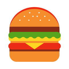 Burger Icon Vector Illustration Design for Food, Fast Food, and Restaurant Branding