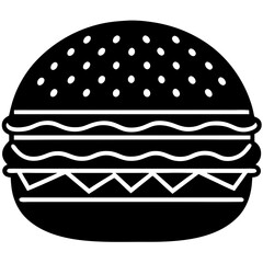 Burger Icon Vector Illustration Design for Food, Fast Food, and Restaurant Branding