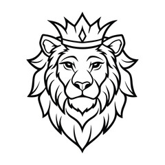 a king lion head vector illustration