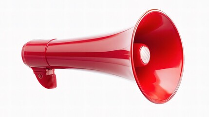 Isolated Red Megaphone on White Background for Creative Usage