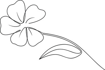 Elegant SingleLine Flower Drawing, Minimalist Botanical Art, Simple Floral Design