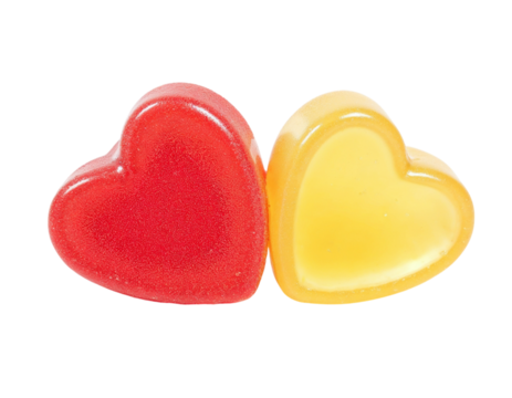 heart shaped candies isolated