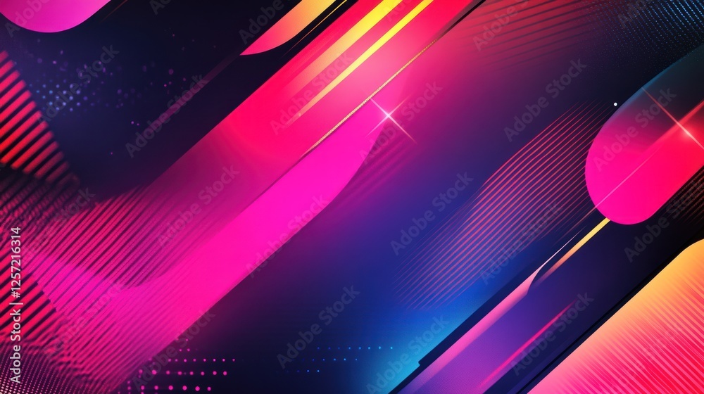 Aufkleber Vibrant abstract background with colorful geometric shapes and effects
