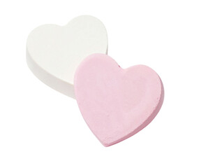 Obraz premium pink heart on white background