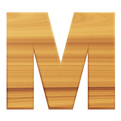 wood alphabet 3d icon isolated on the transparent background