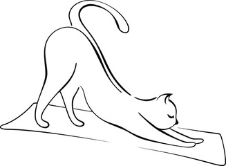 Stretching Cat Yoga Pose Feline Fitness, Flexibility, and Balance