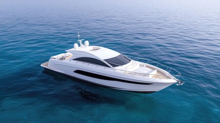Luxury yacht sailing calm ocean; travel, leisure