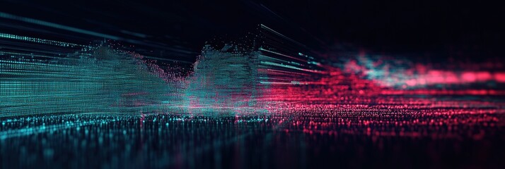 Digital background perfect for tech processes, neural networks, artificial intelligence, data transfer and encryption, digital archives, sound and graphic presentations, science, education, futuristic