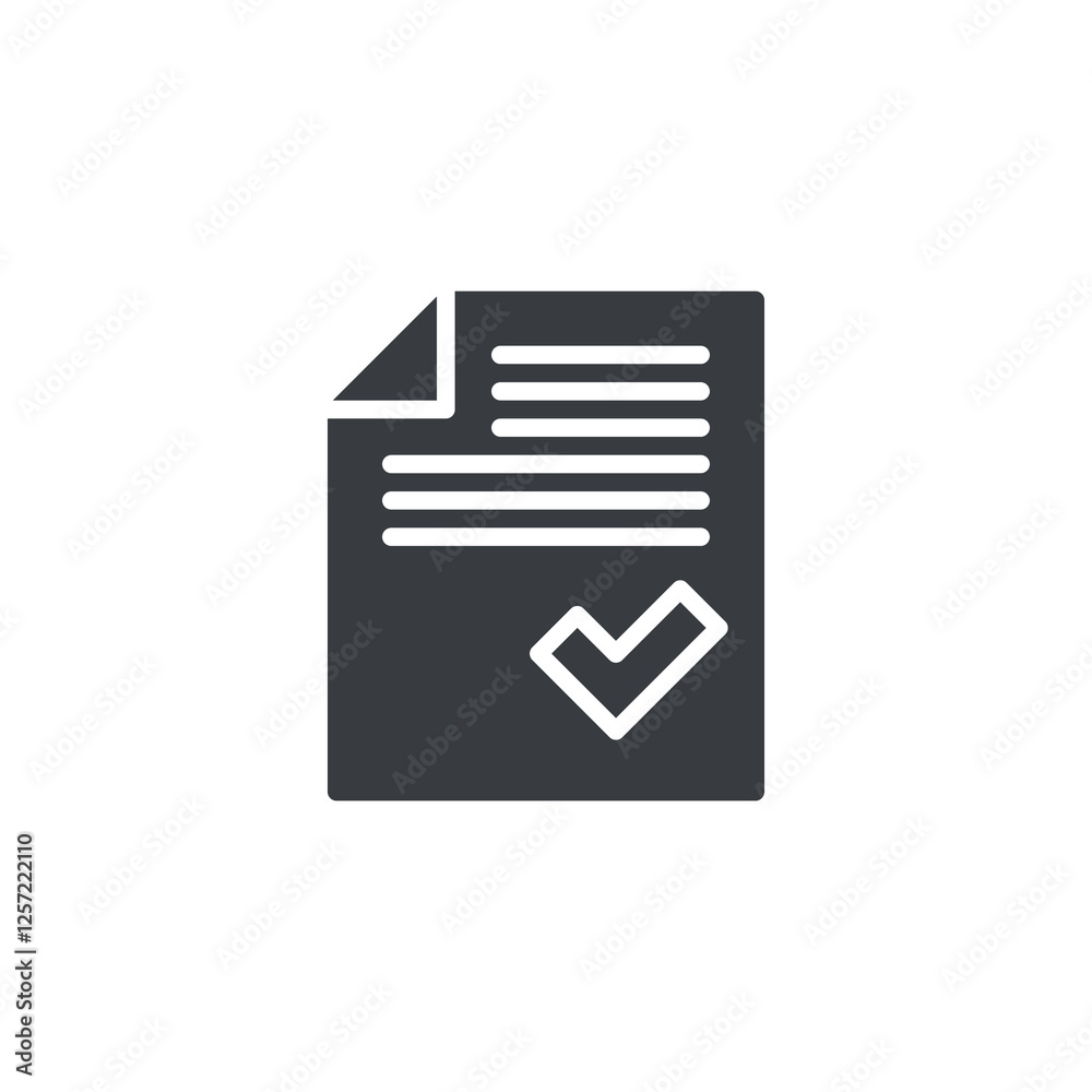 Wall mural document with a checkmark vector icon