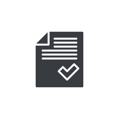 Document with a checkmark vector icon