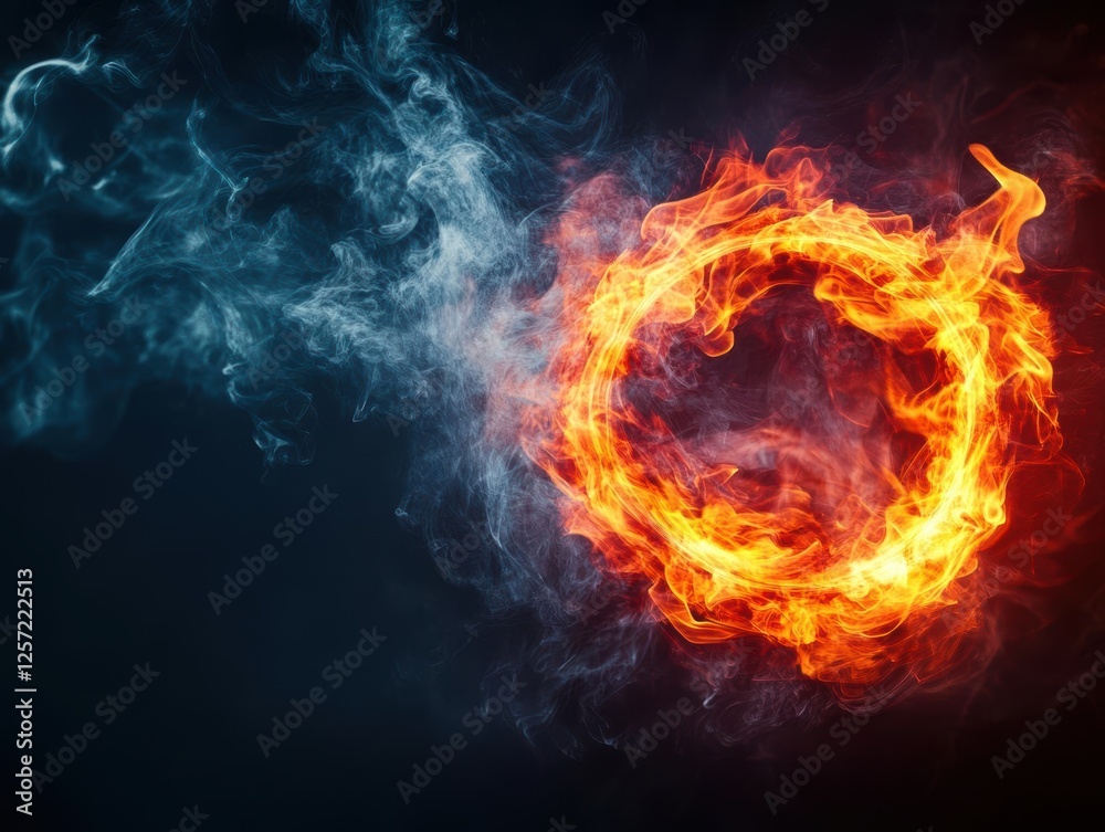 Poster ring of fire glowing against a solid black background creating a dramatic visual effect