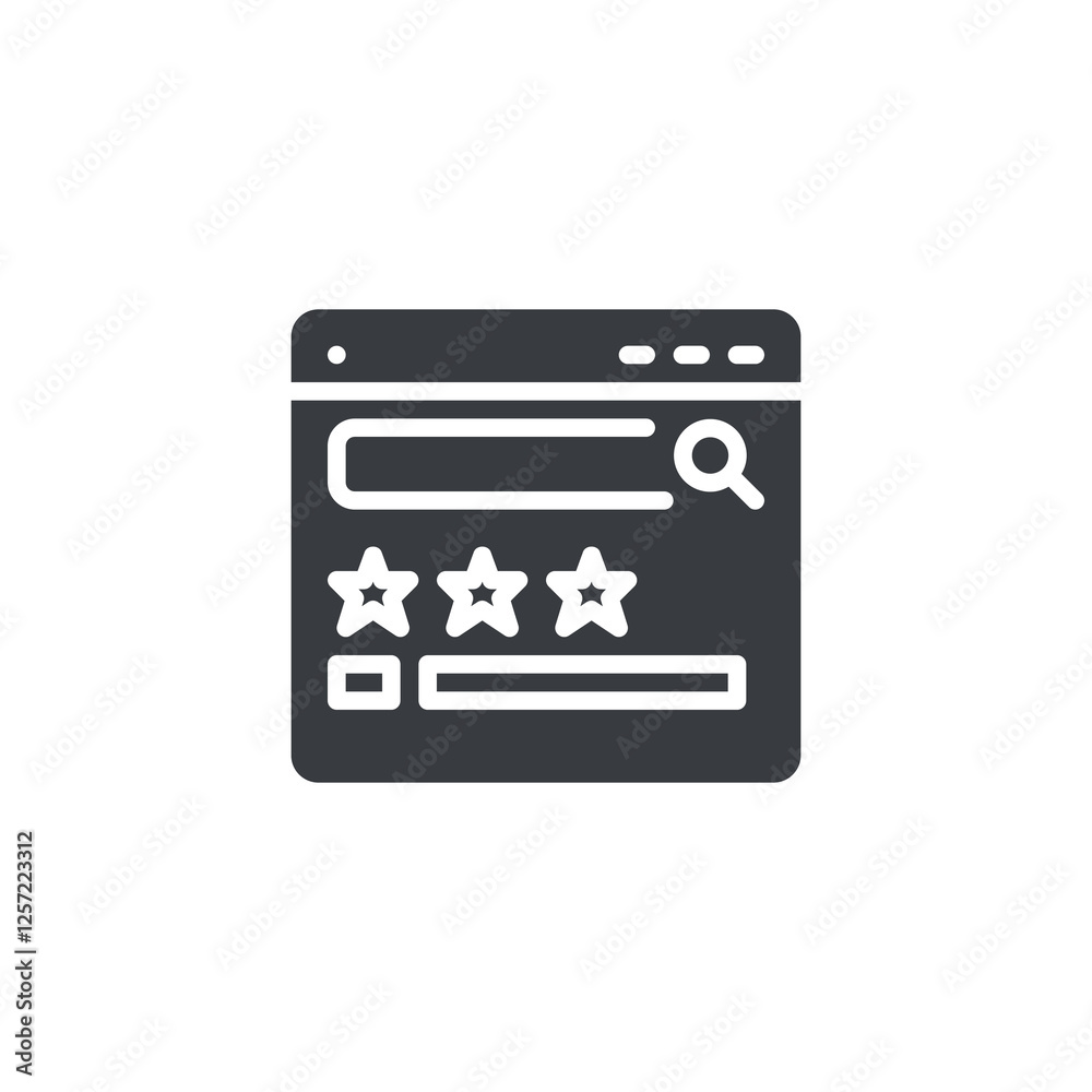 Wall mural web search result with stars vector icon