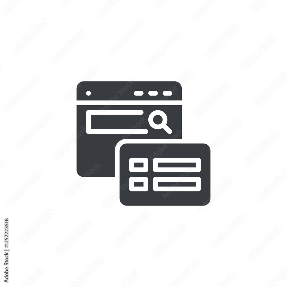 Wall mural a highlighted search result box vector icon