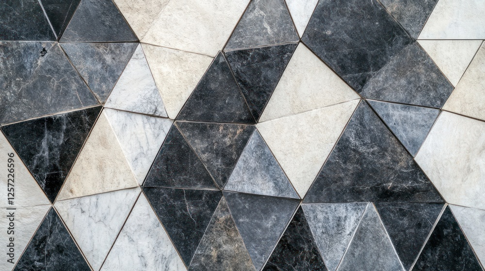 Poster geometric pattern made of triangles with varied gray tones
