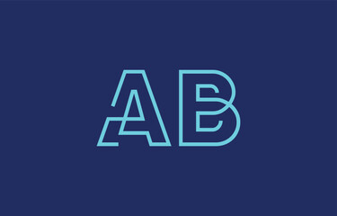 Illustration of creative typography featuring stylized letters A and B with a minimal blue color theme, suitable for branding and graphic design inspiration.