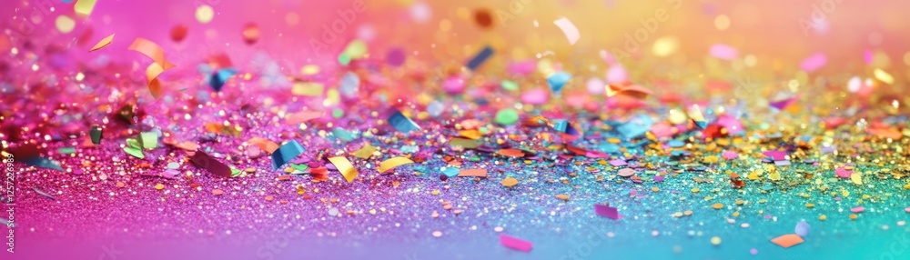 Poster colorful confetti and glitter create a festive sparkling background image