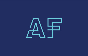 Illustration of creative typography featuring stylized letters A and F with a minimal blue color theme, suitable for branding and graphic design inspiration.
