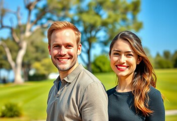 Fototapeta premium Happy couple in a park