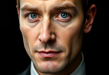 Male portrait on black background