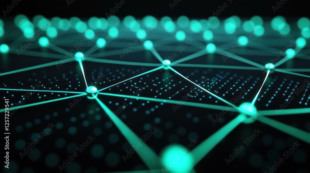 Aufkleber Abstract technological network with connecting spheres and lines