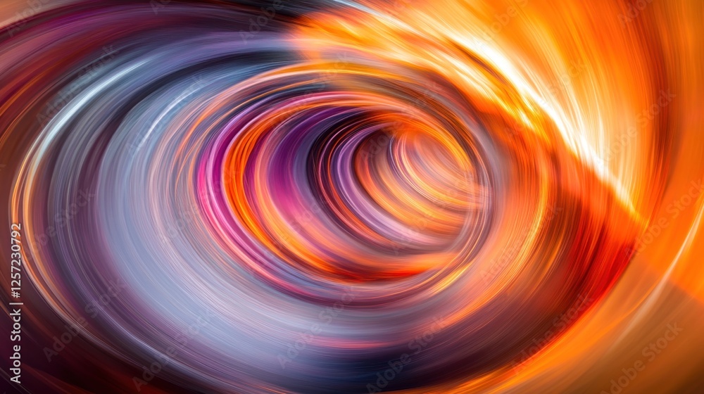 Poster Abstract swirl of vibrant colors in a circular motion