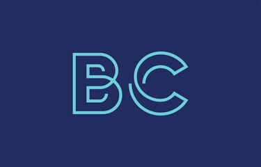 Illustration of creative typography featuring stylized letters B and C with a minimal blue color theme, suitable for branding and graphic design inspiration.