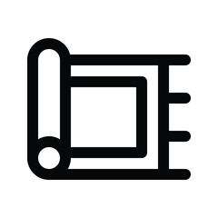Illustration vector graphic icon of Carpet. Outline Style Icon. Furniture Themed Icon. Vector illustration isolated on white background. Perfect for website or application design.