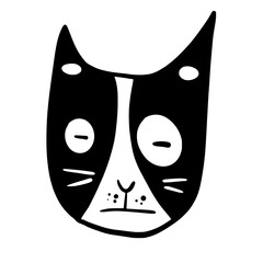 Cat, Kitten, Party, Funny, Cute, Doodle, Cartoon, Sketch, Blackwork, Lineart, Whimsical, Minimal, Hat, Silly, Comic, Quirky, Illustration, Ink, Monochrome, Hand-drawn, Feline, Character, Artistic, Pla