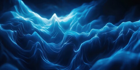 A mesmerizing array of blue waveforms flows against a black backdrop, ideal for video and social media.