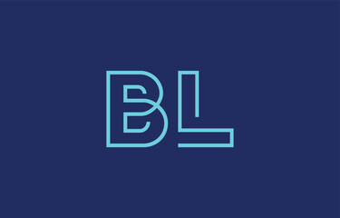 Illustration of creative typography featuring stylized letters B and L with a minimal blue color theme, suitable for branding and graphic design inspiration.