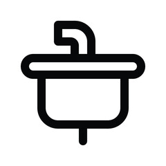 Illustration vector graphic icon of Sink. Outline Style Icon. Furniture Themed Icon. Vector illustration isolated on white background. Perfect for website or application design.