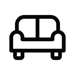 Illustration vector graphic icon of Sofa. Outline Style Icon. Furniture Themed Icon. Vector illustration isolated on white background. Perfect for website or application design.