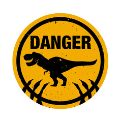 T-Rex Danger Sign – Jurassic Vector Illustration © John