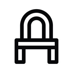 Illustration vector graphic icon of Vanity Table. Outline Style Icon. Furniture Themed Icon. Vector illustration isolated on white background. Perfect for website or application design.