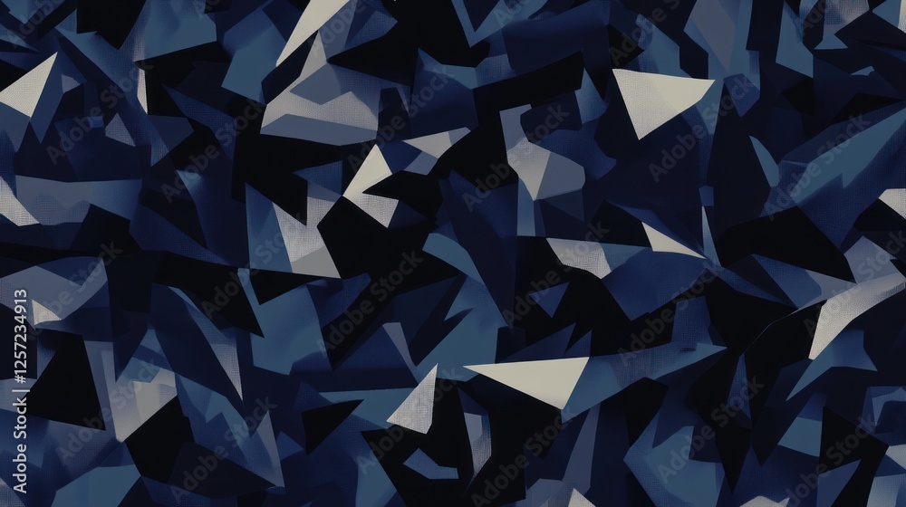 Poster abstract design with dark blues grays and pointed geometric shapes