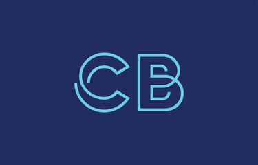 Illustration of creative typography featuring stylized letters C and B with a minimal blue color theme, suitable for branding and graphic design inspiration.