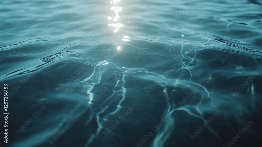 Poster light refracts and glimmers on the surface of the ocean