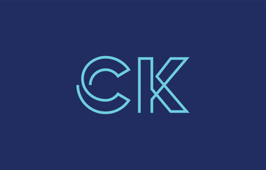 Illustration of creative typography featuring stylized letters C and K with a minimal blue color theme, suitable for branding and graphic design inspiration.