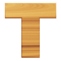 wood alphabet 3d icon isolated on the transparent background