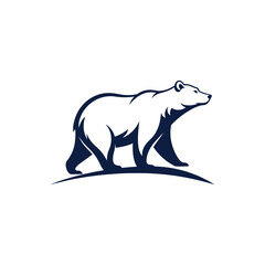 bear silhouette logo vector line art logo design