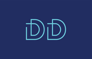 Illustration of creative typography featuring stylized letters D and D with a minimal blue color theme, suitable for branding and graphic design inspiration.