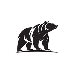 bear silhouette logo vector line art logo design