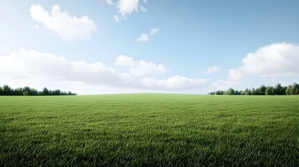 Obraz premium Vast Green Field Under Sunny Sky